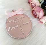 Personalised 'Engaged' Christmas Bauble