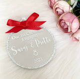 Personalised 'Engaged' Christmas Bauble