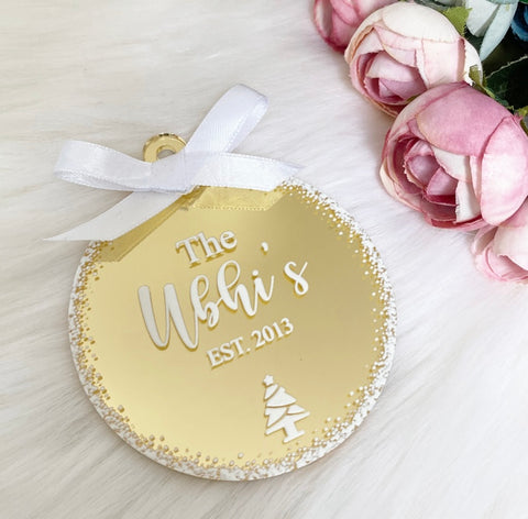 Personalised 'Family Est' Christmas Bauble
