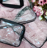 Personalised Transparent Cosmetic Travel Bag Set - Name