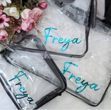 Personalised Transparent Cosmetic Travel Bag Set - Name