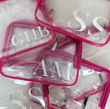 Personalised Transparent Cosmetic Travel Bag Set - Initials