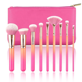 Metallic Rainbow Make Up Brush Set (9pc) With Pouch